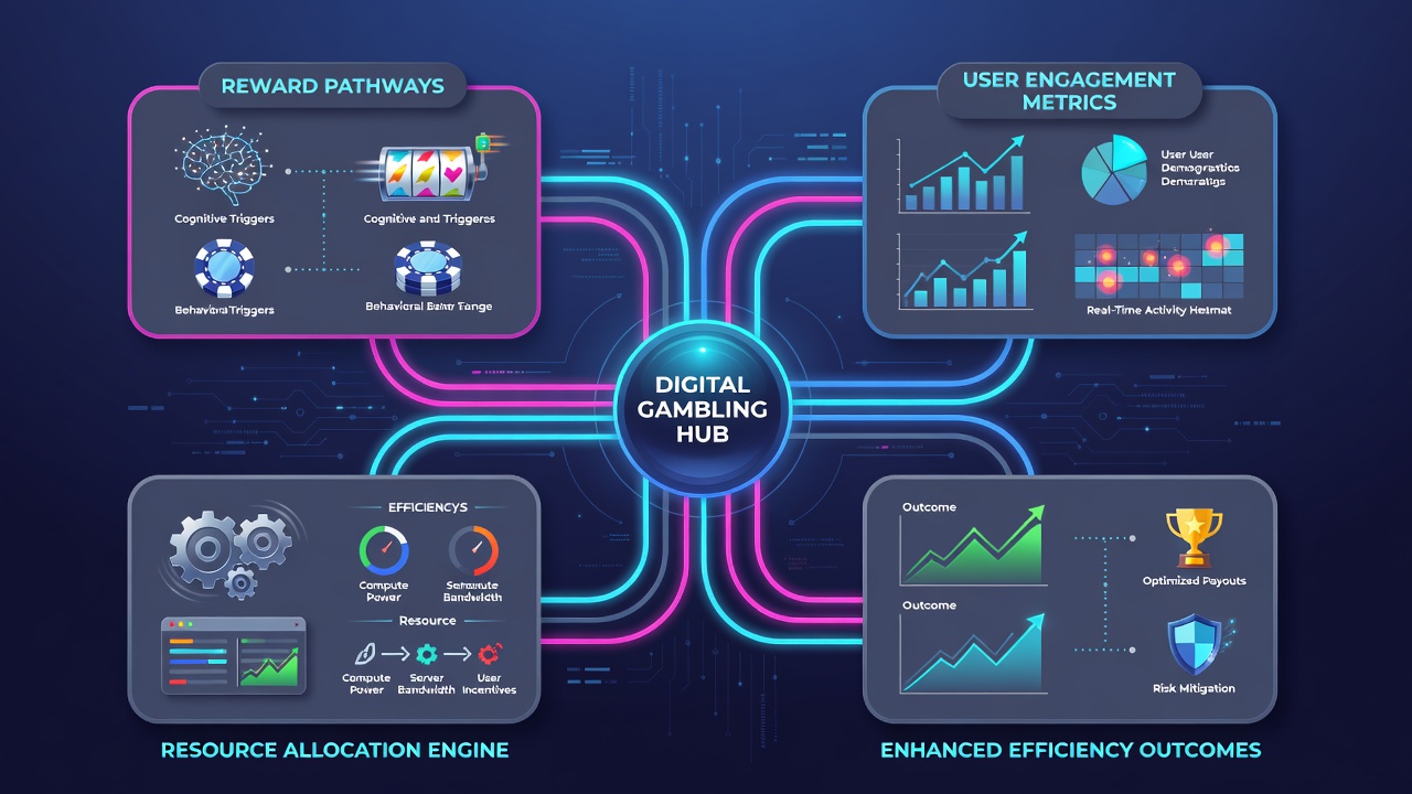 Analytics dashboard displaying mapped reward pathways and allocation metrics in a digital casino environment