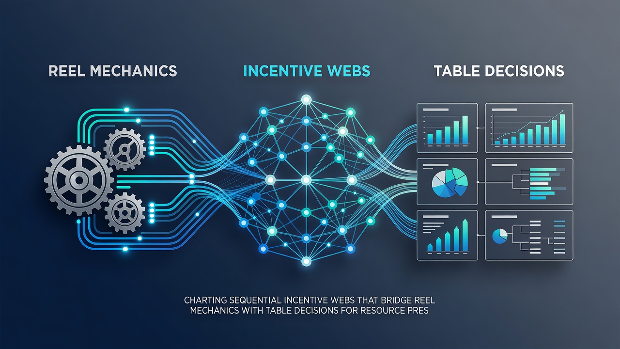 Flowchart depicting how table game choices activate reel bonuses and maintain resource balance between platforms