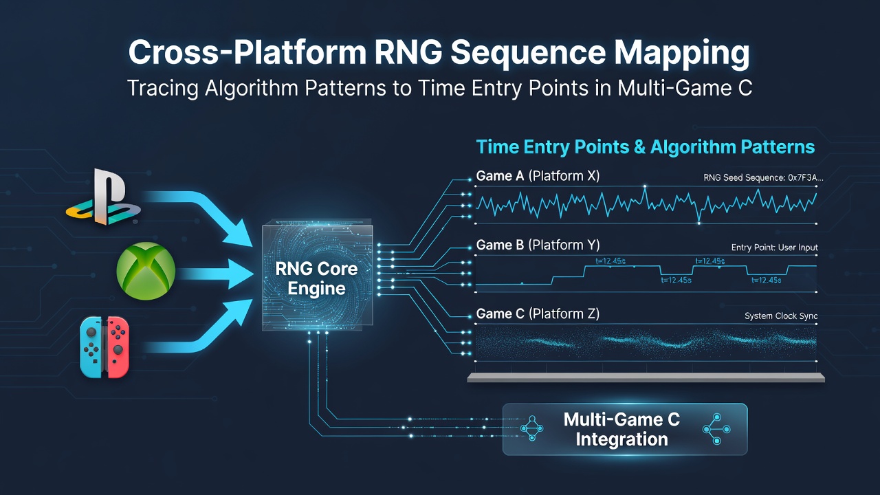 Flowchart illustrating time-stamped RNG sequence alignment between slot and table game platforms