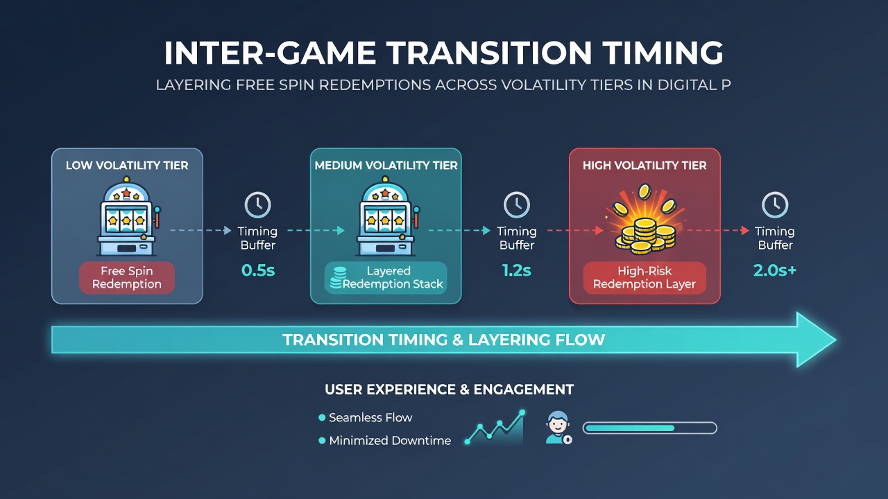 Flowchart illustrating free spin layering process with volatility tier transitions and timing checkpoints