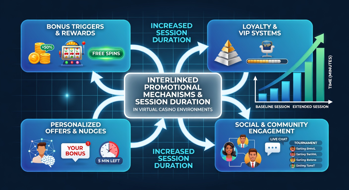 Analytics dashboard displaying session duration trends linked to promotional chains in online casino environments